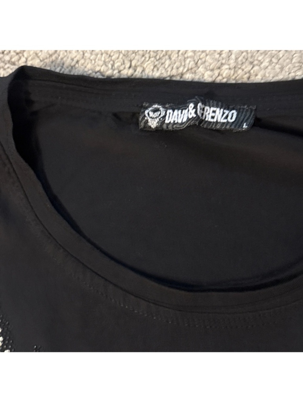 David & Gerenzo Black Rhinestone Wing Eagle Graphic Tee Edgy Streetwear Shirt L - Picture 9 of 15